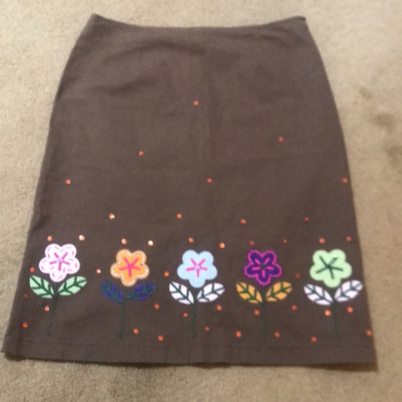 🌸NEW🌸 Moschino Cheap and Chic Vintage Rare Flower Sequin Skirt - Picture 2 of 16